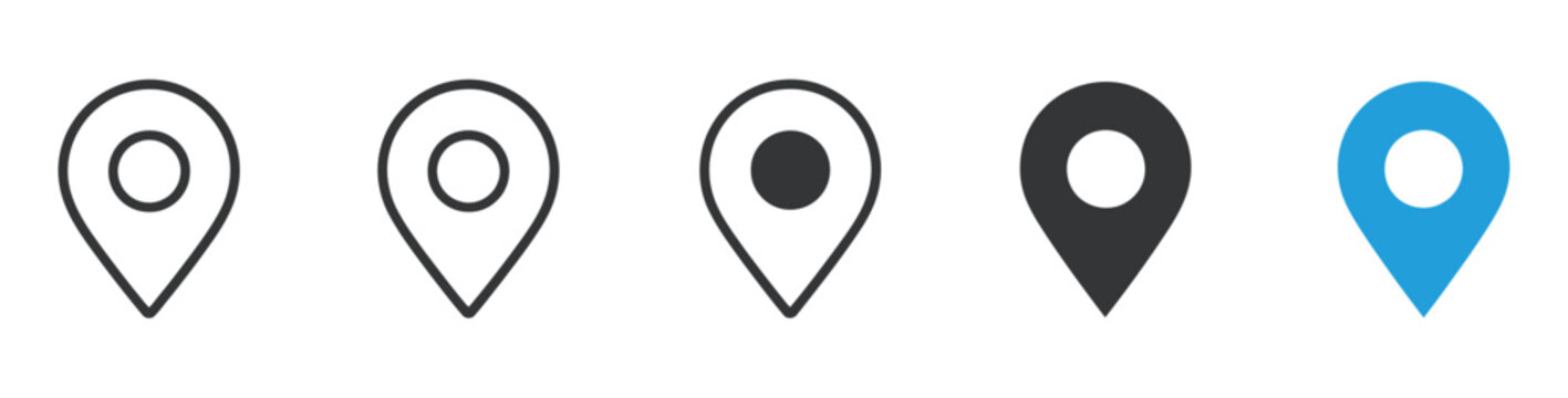 Location pin icon illustration minimal map marker vector used for navigation apps geotag pointer for place position marking and clean destination symbol design