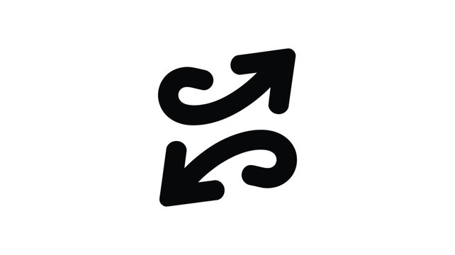 Black exchange shuffle arrows icons set isolated on transparent background for swap transfer and repeat motion direction symbols.