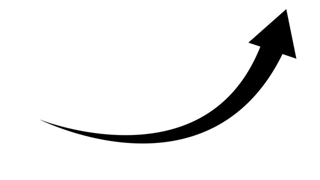 arrow rising transparent. black rising arrow. Animated of business growth icon animation. Business growth arrow animated video. 4K Video animation