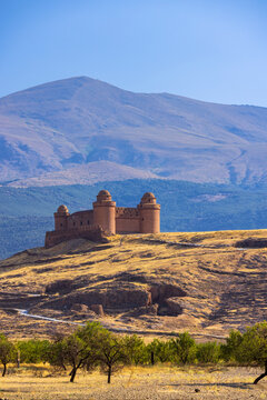 La Calahorra castle with Sierra Nevada, Andalusia, Spain