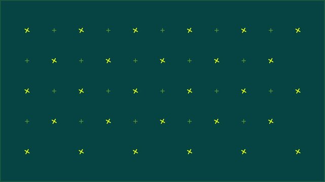 electric yellow cross pattern rotating on dark cyan