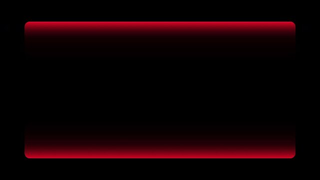 Red gradient rectangle frame animation with 3 variations expansion reveal from center on black background. 4K animated gradient frame overlay for text placeholder, copy space, and motion graphics.