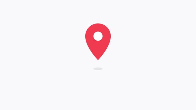 minimalist map pin bouncing animation loop