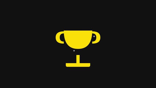 minimalist golden trophy shine animation