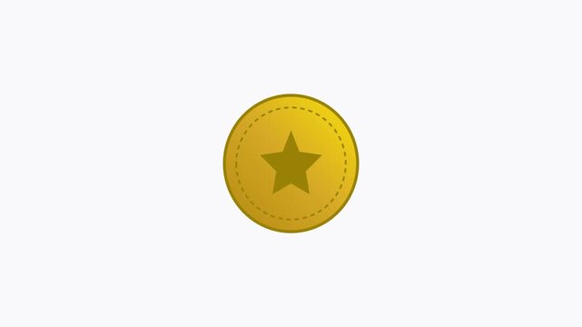 minimalist gold coin flip loop animation