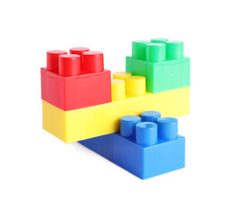 Fototapeta premium Building blocks isolated on white. Construction toy