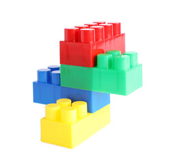 Fototapeta premium Building blocks isolated on white. Construction toy