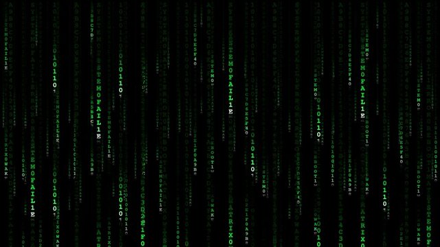 Matrix Inspired Neon Green Digital Rain Animation Loop