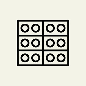 Black and white Lego brick toy.