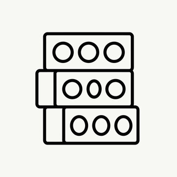 Stack of toy building blocks.
