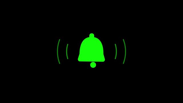 green notification bell shake animation 4k