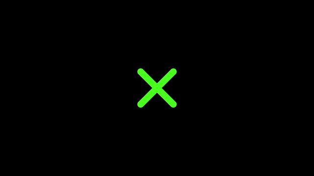 green cross error icon shake animation 4k