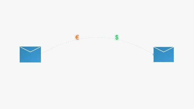 digital money transfer wallet animation loop