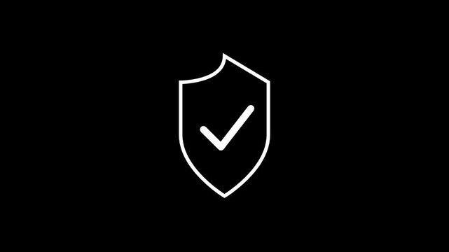 cybersecurity shield verification checkmark animation
