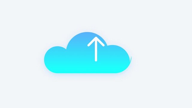 cloud upload animation minimalist data sync loop