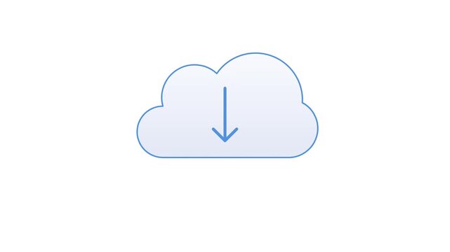 cloud download arrow animation minimal ui