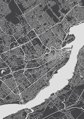 Obraz premium City map Quebec, monochrome detailed plan, vector illustration