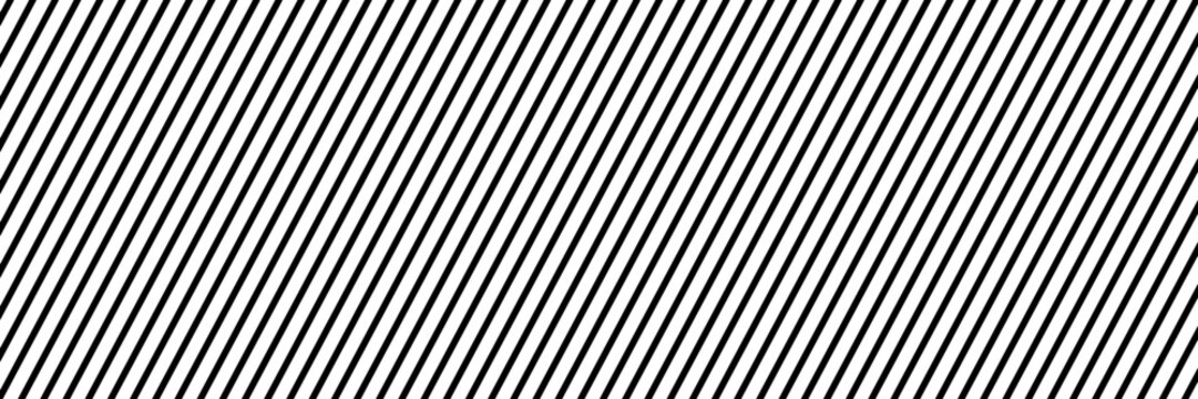 Black diagonal stripe pattern on white background. Abstract monochrome line texture with thin parallel strokes for wallpaper, textile, wrapping paper, modern design, backdrop