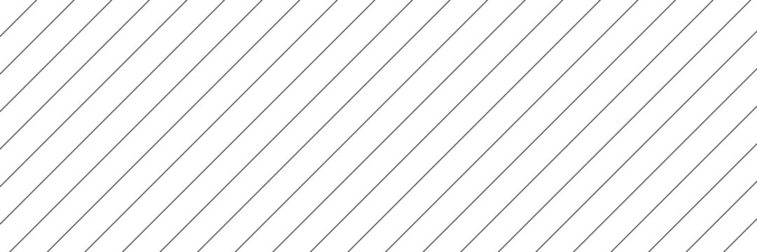 Black diagonal stripe pattern on white background. Abstract monochrome line texture with thin parallel strokes for wallpaper, textile, wrapping paper, modern design, backdrop and geometric decoration.