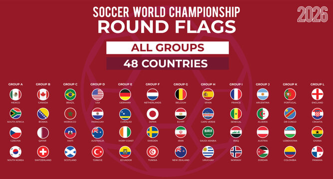 2026 Soccer Championship Round Flag Collection