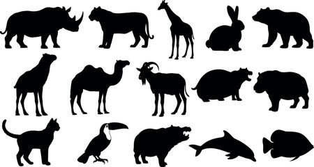 farm animals silhouettes vector © Tarif