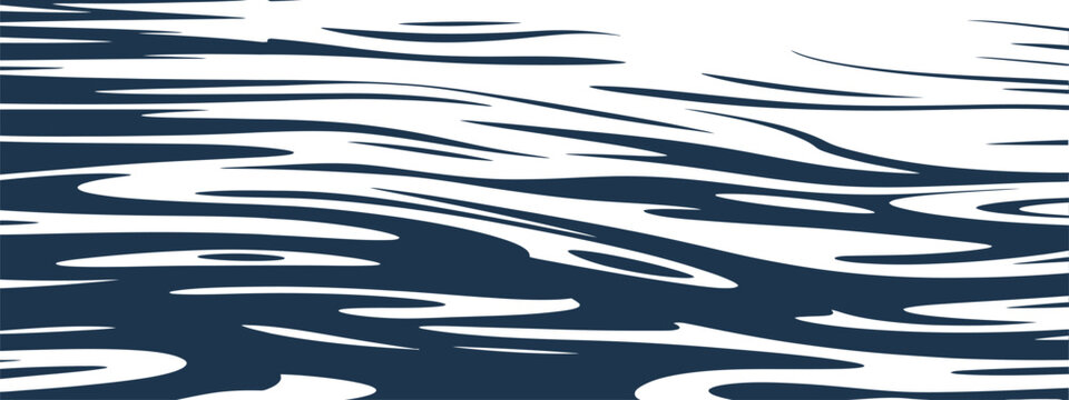 Ocean ripples texture illustration featuring monochrome water surface waves, calm sea pattern, and abstract liquid movement background design element