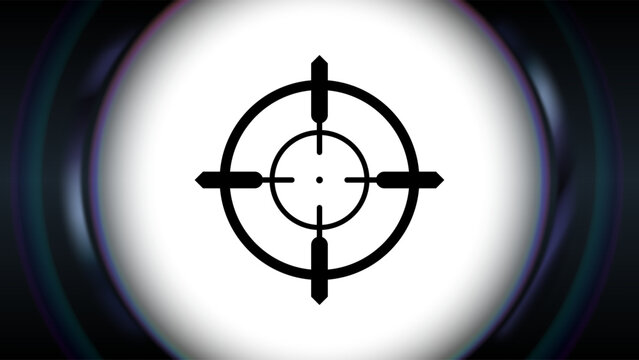Sniper POV. Scope crosshair, target reticle aiming and precision shooting bullseye weapon sight, military focus. Target under snipers sights overlay