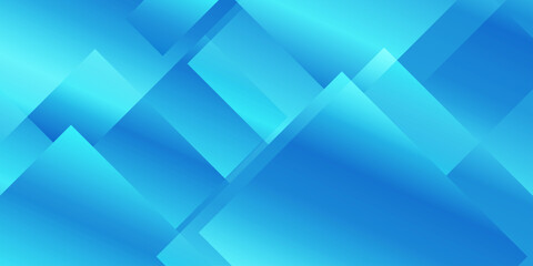 Obraz premium Abstract blue geometric background with overlapping gradient squares and light effects. Soft gradients, sharp angles, and subtle lens flare lighting effects