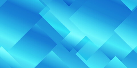 Obraz premium Abstract blue geometric background with overlapping gradient squares and light effects. Soft gradients, sharp angles, and subtle lens flare lighting effects