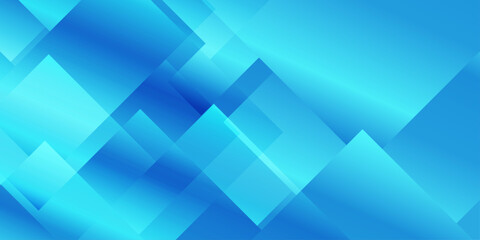 Obraz premium Abstract blue geometric background with overlapping gradient squares and light effects. Soft gradients, sharp angles, and subtle lens flare lighting effects