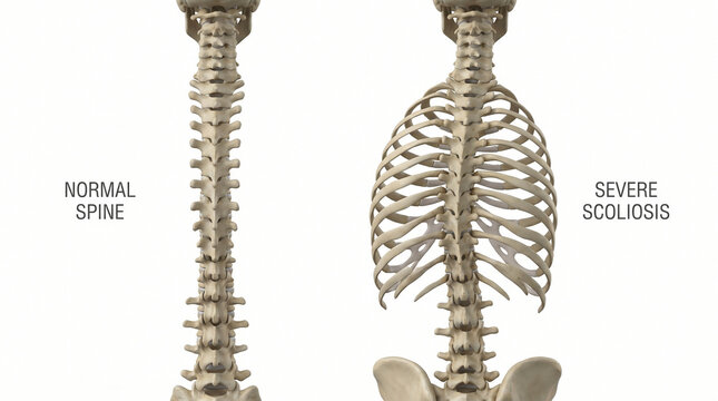 Normal Spine Anatomy vs Severe Scoliosis Rib Cage Deformity