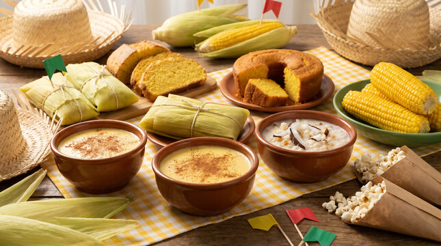 Festive Spread of Corn Cakes and Popcorn for June Celebration