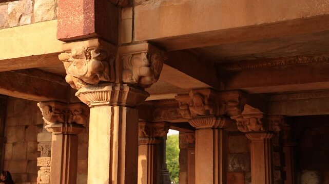 The world's longest brick minaret in India. Qutub Minar in Delhi.