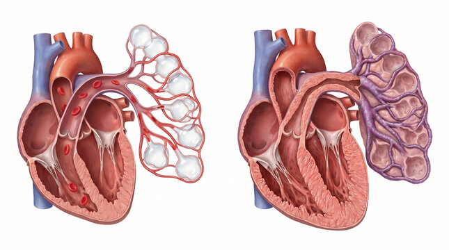 Cor Pulmonale and Pulmonary Embolism Heart Anatomy 3D Medical Illustration