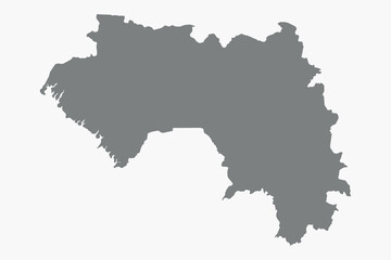 Obraz premium Vector graphic artwork suitable for print and web containing flat detailed map of GUINEA