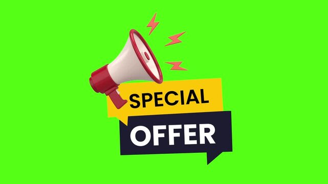 Retail Marketing Announcement Banner with Bullhorn Graphic