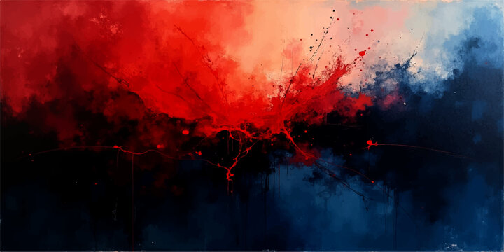 Burning Red Fire and Smoke Grunge Background