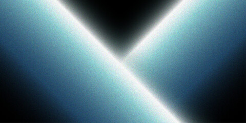 Abstract Geometric Blue Neon Light Beam Background with Grainy Noise Texture © RACCOON