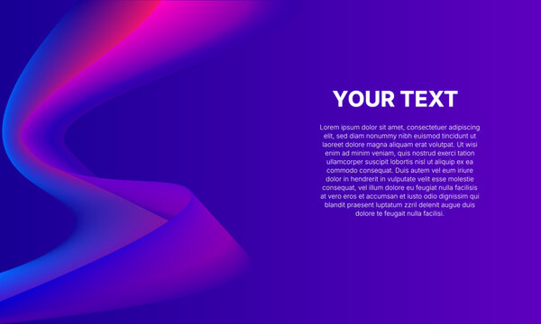 Abstract geometric fluid wave vector background with vibrant blue and purple neon gradient.