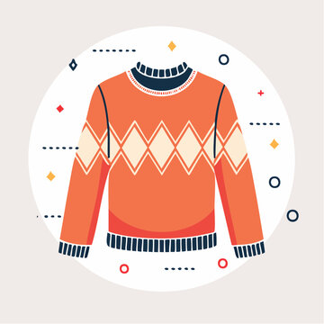 Orange Argyle Sweater Illustration