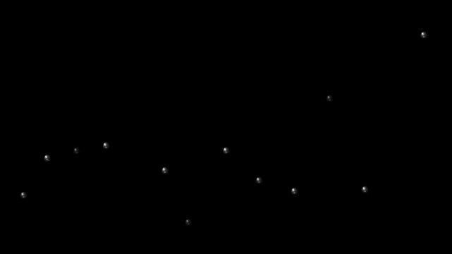 Glossy Water Droplets Falling On Solid Black Background