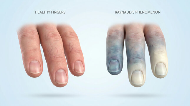 Raynaud's phenomenon finger discoloration vasoconstriction medical