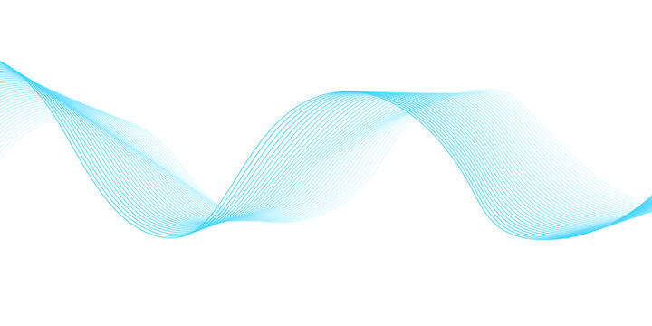Abstract flowing neon blue and purple wave lines on transparent, combined with cyan soundwave mesh on black featuring smooth gradient curves for futuristic digital technology design.