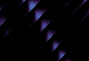 Obraz premium Abstract dark background with diagonal metallic stripes and glowing purple neon light texture