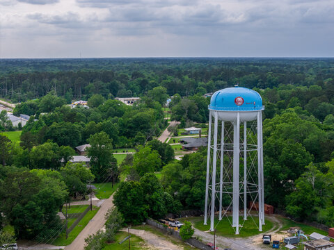 Hammond Louisiana &mdash; Water Tower Close Aerial Tangipahoa Parish Suburban Landscape North Shore Louisiana