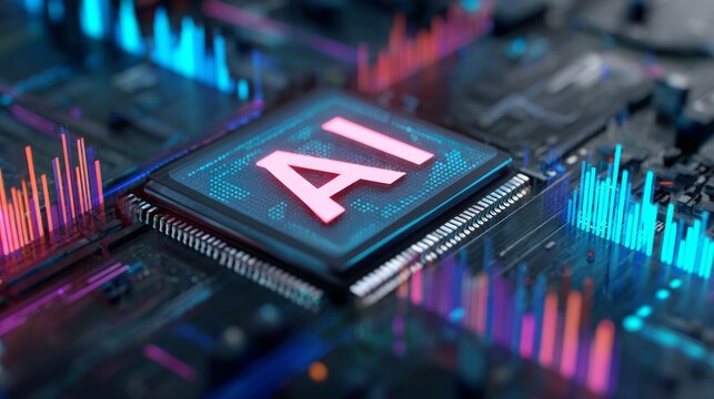 AI model training concept using big data and machine learning. 