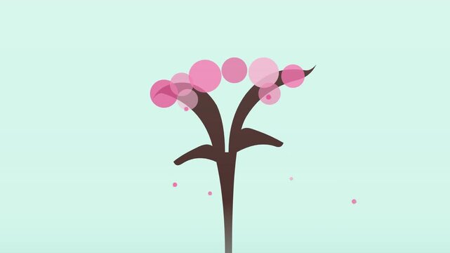 Vibrant Pink Cherry Blossom Petals Falling Animation