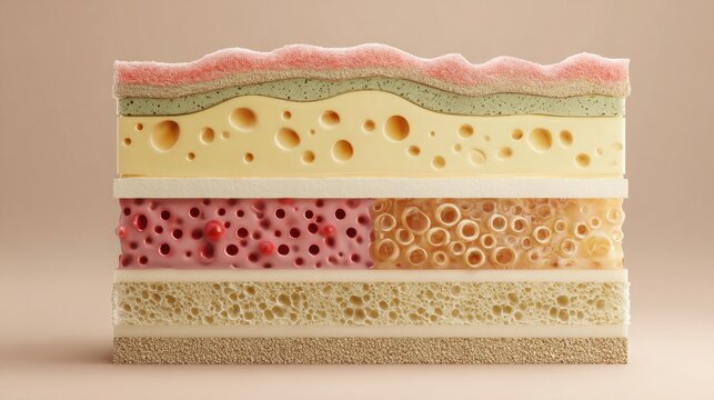 Collection of acne types inside skin layers illustration 