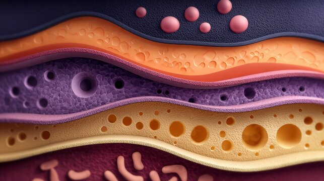 Collection of acne types inside skin layers illustration 