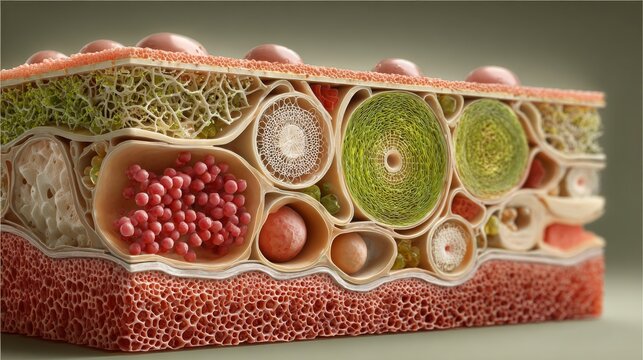 Collection of acne types inside skin layers illustration 